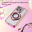 Ntech Hoesje Geschikt voor iPhone 15 Pro Max Magsafe hoesje Rose Goud - Lens beschermer ring Luxury Bling Sparkly Diamond  backcover