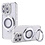 Ntech Hoesje Geschikt voor iPhone 15 Pro Max Magsafe hoesje Zliver - Lens beschermer ring Luxury Bling Sparkly Diamond  backcover