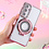 Ntech Hoesje Geschikt voor Samsung Galaxy A55 Magsafe hoesje Rose Goud - Lens beschermer ring Luxury Bling Sparkly Diamond  backcover