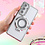 Ntech Hoesje Geschikt voor Samsung Galaxy A56 Magsafe hoesje Zliver - Lens beschermer ring Luxury Bling Sparkly Diamond  backcover