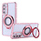Ntech Hoesje Geschikt voor Samsung Galaxy A56 Magsafe hoesje Rose Goud - Lens beschermer ring Luxury Bling Sparkly Diamond  backcover