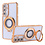 Ntech Hoesje Geschikt voor Samsung Galaxy S25 / S24 Magsafe hoesje Goud - Lens beschermer ring Luxury Bling Sparkly Diamond  backcover
