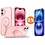 Ntech Hoesje Geschikt voor iPhone 16 MagSafe Hoesje met Ring Stand Rose Goud - Hoesje MagSafe iPhone 16 Screenprotector Gehard Glas 2X