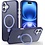 Ntech Hoesje Geschikt voor iPhone 16 MagSafe Hoesje met Ring Stand Blauw - Hoesje MagSafe iPhone 16 Screenprotector Gehard Glas 2X