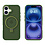 Ntech Hoesje Geschikt voor iPhone 16 MagSafe Hoesje met Ring Stand Groen - Hoesje MagSafe iPhone 16 Screenprotector Gehard Glas 2X