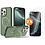 Ntech Hoesje Geschikt voor iPhone 16 Pro Max MagSafe Hoesje met Ring Stand Groen - Hoesje MagSafe iPhone 16 Pro Max Screenprotector Gehard Glas 2X