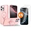 Ntech Hoesje Geschikt voor iPhone 16 Pro Max MagSafe Hoesje met Ring Stand Rose Goud - Hoesje MagSafe iPhone 16 Pro Max Screenprotector Gehard Glas 2X