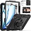 Ntech Hoes met ingebouwde Screenprotector Geschikt voor iPad Air 11 Inch Case 7th Generation M3 2025 hoes en iPad Air 7th/6th/5th/4th Gen (11/10.9 Inch, 2025/2024) Extreme Armor met Schouderiem, Handriem en Pencilhouder hoes - voor Horeca en Bouw - Zwart