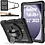 Ntech Hoes met ingebouwde Screenprotector Geschikt voor Samsung Galaxy A9 Plus hoes Extreme Armor met screenprotector, Schouderiem, Handriem en Pencilhouder hoes - voor Horeca en Bouw - Zwart