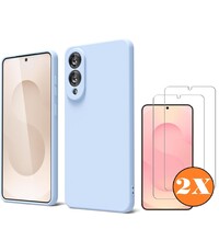 Ntech Hoesje geschikt voor Samsung Galaxy S25 Edge Hoesje siliconen Licht Blauw