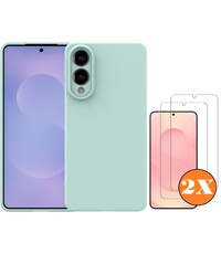 Ntech Hoesje geschikt voor Samsung Galaxy S25 Edge Hoesje siliconen Mint Groen