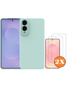 Ntech Hoesje geschikt voor Samsung Galaxy S25 Edge Hoesje siliconen Mint Groen