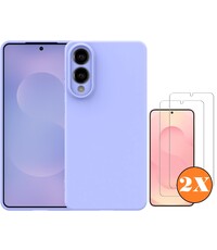 Ntech Hoesje geschikt voor Samsung Galaxy S25 Edge Hoesje siliconen Lila