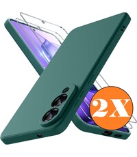 Ntech Hoesje geschikt voor Samsung Galaxy S25 Edge Hoesje siliconen Pine Groen