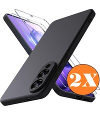 Ntech Hoesje geschikt voor Samsung Galaxy S25 Edge Hoesje siliconen Zwart