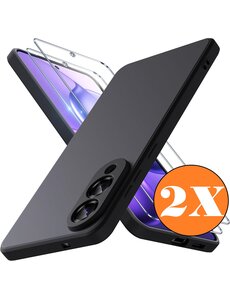 Ntech Hoesje geschikt voor Samsung Galaxy S25 Edge Hoesje siliconen Zwart