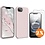 Ntech Hoesje geschikt voor iPhone 16e Hoesje siliconen Pink Sand zacht siliconen hoesje TPU - met Screenprotector iPhone 16e Gehard Glas - 2 stuks