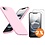 Ntech Hoesje geschikt voor iPhone 16e Hoesje siliconen Licht Roze zacht siliconen hoesje TPU - met Screenprotector iPhone 16e Gehard Glas - 2 stuks