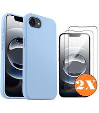 Ntech Hoesje geschikt voor iPhone 16e Hoesje siliconen Licht Blauw