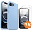 Ntech Hoesje geschikt voor iPhone 16e Hoesje siliconen Licht Blauw zacht siliconen hoesje TPU - met Screenprotector iPhone 16e Gehard Glas - 2 stuks