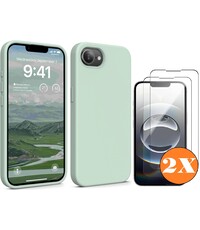 Ntech Hoesje geschikt voor iPhone 16e / iPhone 17e Hoesje siliconen Mint Groen