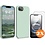 Ntech Hoesje geschikt voor iPhone 16e / iPhone 17e Hoesje siliconen Mint Groen zacht siliconen hoesje TPU - met Screenprotector iPhone 16e / iPhone 17e Gehard Glas - 2 stuks