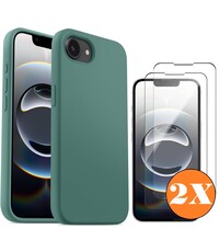 Ntech Hoesje geschikt voor iPhone 16e Hoesje siliconen Pine Groen