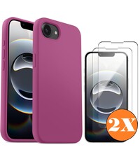 Ntech Hoesje geschikt voor iPhone 16e Hoesje siliconen Lila