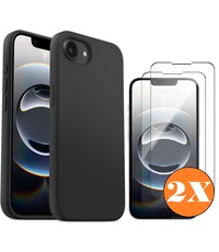 Ntech Hoesje geschikt voor iPhone 16e Hoesje siliconen Zwart