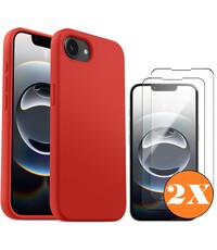 Ntech Hoesje geschikt voor iPhone 16e / iPhone 17e Hoesje siliconen Rood