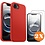 Ntech Hoesje geschikt voor iPhone 16e / iPhone 17e Hoesje siliconen Rood zacht siliconen hoesje TPU - met Screenprotector iPhone 16e / iPhone 17e Gehard Glas - 2 stuks