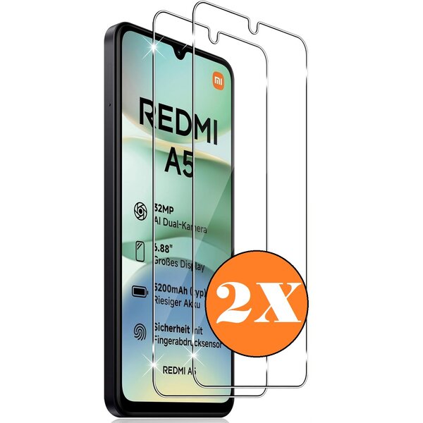 Ntech Screenprotector geschikt voor Xiaomi Redmi A5 4G/Redmi 14C/Poco C75 - gehard Glas Tempered Glass - 2 Stuks