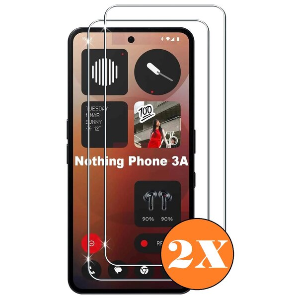 Ntech Screenprotector geschikt voor Nothing Phone 3A  / 3A Pro - gehard Glas Tempered Glass - 2 Stuks