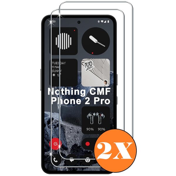 Ntech Screenprotector geschikt voor Nothing CMF Phone 2 Pro - gehard Glas Tempered Glass - 2 Stuks