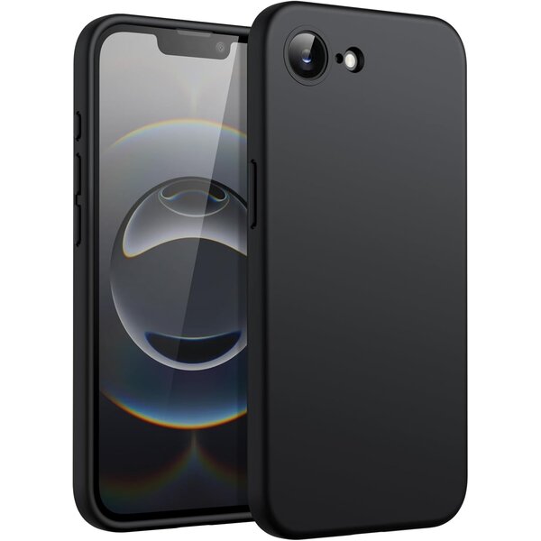 Ntech Hoesje geschikt voor iPhone 16e hoesje Siliconen cover Zwart Silicone hoesje backcover