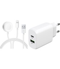 Ntech Watch Oplader - Draadloos Opladekabel Magnetic 2 in 1 iWatch oplaadkabel