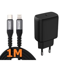 Ntech USB C Adapter / Oplader - Lader 25W Zwart Geschikt voor iPhone 14