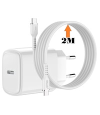Ntech USB C Adapter - USB C Oplader Samsung 20W met (2m) USB C kabel