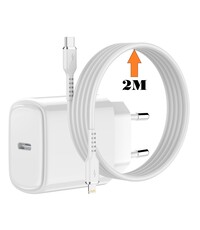 Ntech USB C Adapter / 20W iPhone Oplader met 2M USB C naar Lightning