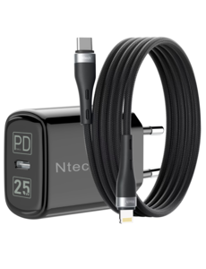 Ntech 25W USB C Adapter / iPhone Oplader met 1m USB C