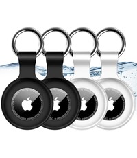 Ntech 4 Pack - Sleutelhanger set voor Apple AirTag Zwart en Wit