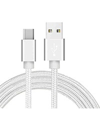 Ntech USB C kabel Grijs geschikt voor Samsung Galaxy S10, S20, S21, S22 Plus