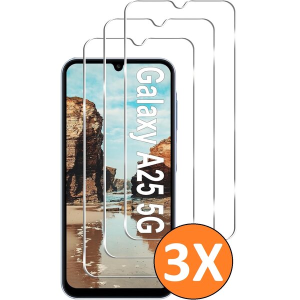 Ntech Screenprotector geschikt voor Samsung A25 5G / A24  - gehard glas Tempered Glass - 3 Stuks