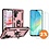 Ntech Hoesje Geschikt voor Samsung Galaxy A17 5G / A26 5G Hoesje Rose Goud Anti-Shock Hybrid Armor hoesje Met Draaibare Ring Houder - Samsung A17 Screenprotector 2 pack