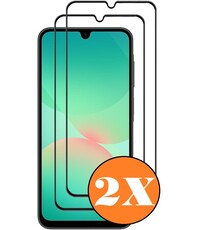 Ntech Full Cover Screenprotector geschikt voor Samsung Galaxy A17 5G / A26 5G Zwart 2pack