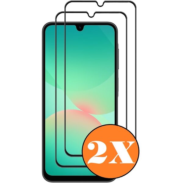 Ntech Full Cover Screenprotector geschikt voor Samsung Galaxy A17 5G / A26 5G Zwart 2pack | Volledige Beschermglas Tempered Glass | Samsung Galaxy A17 5G Screenprotector