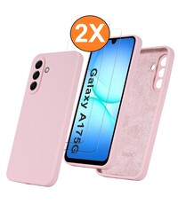 Ntech Hoesje geschikt voor Samsung Galaxy A17 5G Hoesje siliconen Pink Sand