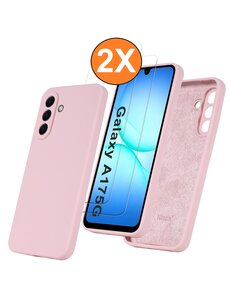 Ntech Hoesje geschikt voor Samsung Galaxy A17 5G Hoesje siliconen Pink Sand