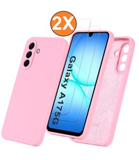 Ntech Hoesje geschikt voor Samsung Galaxy A17 5G Hoesje siliconen Licht Roze