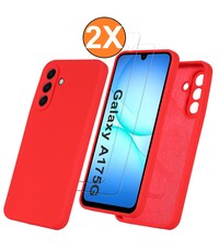 Ntech Hoesje geschikt voor Samsung Galaxy A17 5G Hoesje siliconen Rood